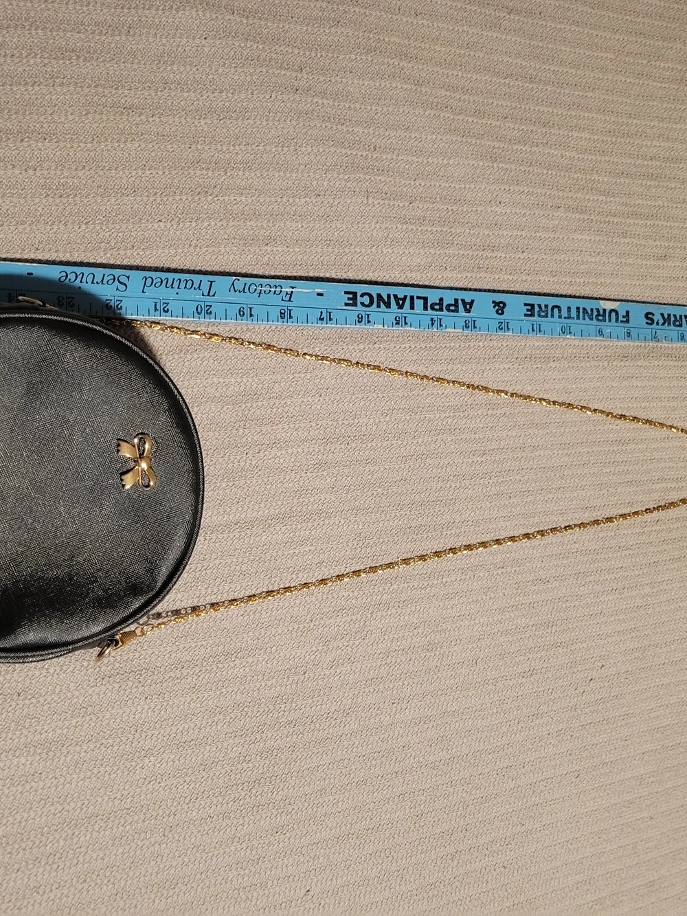 Black Round Crossbody Bag with Gold Chain